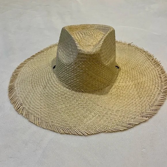 Sunshine Tienda WIDE BRIMMED PALM FRINGE HAT size XS / S - Picture 3 of 6